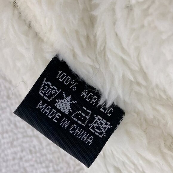 5/$25 Robin Ruth Jamaica White Black Knit Fleece Lined Hat W Ear Flaps & Pom Pom - Picture 5 of 15